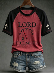 Women's Faith Theme Print Pattern Printed Leisure Round Neck T-shirt
