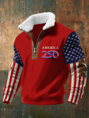 Men's 250th Anniversary Plush Stand Collar Sweatshirt