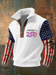 Men's 250th Anniversary Plush Stand Collar Sweatshirt