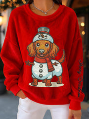 Women's Christmas Dachshund Flannel Sweatshirts