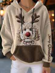 Women's Christmas Dog Flannel Hoodies