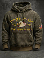 Men's 250th Anniversary Print Vintage Hoodie