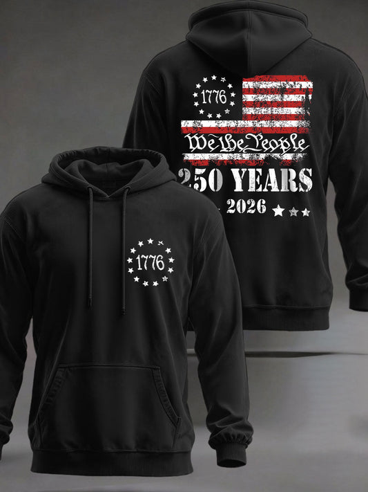 Men's 250 Years Printed Casual Hoodie