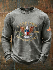 Men's 250 Years Waffle Print Casual T-Shirt