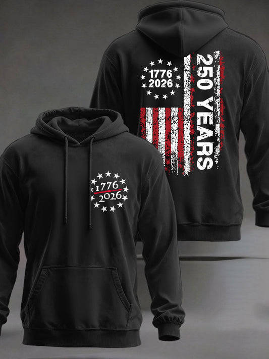 Men's 250 Years Printed Casual Hoodie