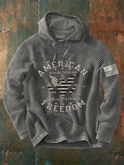 Men's American Freedom Born By The Blood Eagle Patriotic Waffle Hoodie