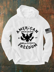 Men's American Freedom Born By The Blood Eagle Patriotic Waffle Hoodie