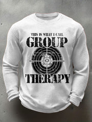 Men's Funny Pew Veteran Printed Waffle Tops