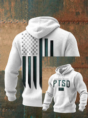 Men's Funny PTSD Awareness Veteran Printed Hoodie