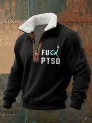 Men's Funny PTSD Awareness Veteran Printed Sweatshirt