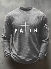 Men's Faith Waffle Print Casual T-Shirt