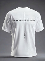 Men's Jesus The Way The Truth The Life John 14:6 Christian Cross Short Sleeve T-shirt