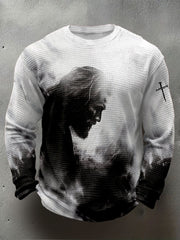 Men's Faith Waffle Print Casual T-Shirt