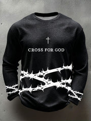 Men's Faith Waffle Print Casual T-Shirt