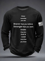 Men's Braver Than You Believe Stronger Than You Seem Waffle Long Sleeve T-Shirt