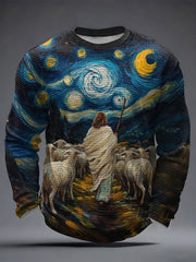 Men's Christian Jesus Shepherd Waffle Long Sleeve T-Shirt