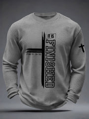 Men's It Is Finished Waffle Print Casual T-Shirt