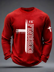 Men's It Is Finished Waffle Print Casual T-Shirt