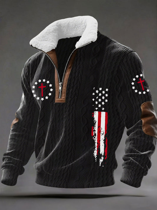 Men's Jesus Cross Flag Graffiti Tops