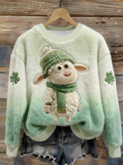 Women's St. Patrick's Day Animal Flannel Hoodie
