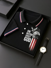 Men's US Flag Faith Print polo shirt