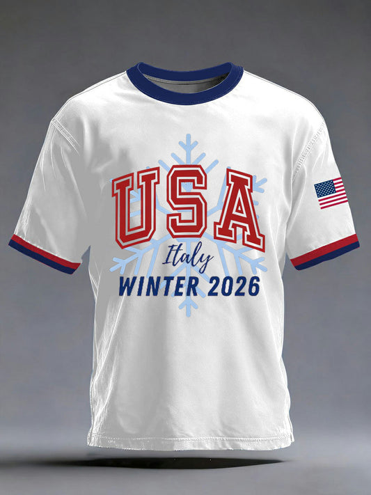 Men's USA Winter Sports 2026 Printed T-shirt