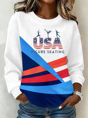 Women's Winter Sports 2026 Skating Printed Sweatshirt