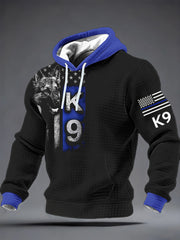 Men's K-9 Veterans Day Checkered Cotton Hoodie