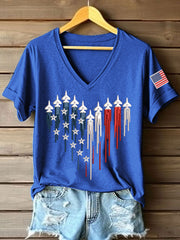 Women's Freedom Legacy Heart Print V-Neck T-Shirt