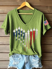 Women's Freedom Legacy Heart Print V-Neck T-Shirt