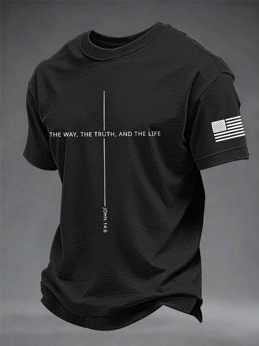 Men's Jesus The Way The Truth The Life Cross Short Sleeve T-shirt