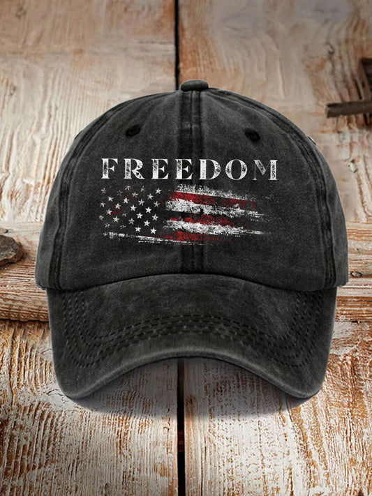 Unisex Freedom USA Flag Print Hat
