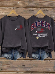 Women's Hockey Print Casual Sweatshirt