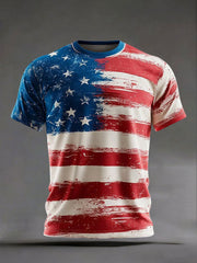 Men's American Flag Print Casual T-Shirt