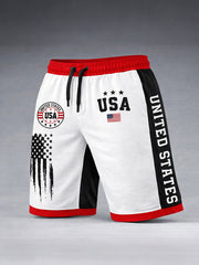 Men's USA Flag T-Shirt and Shorts Sets