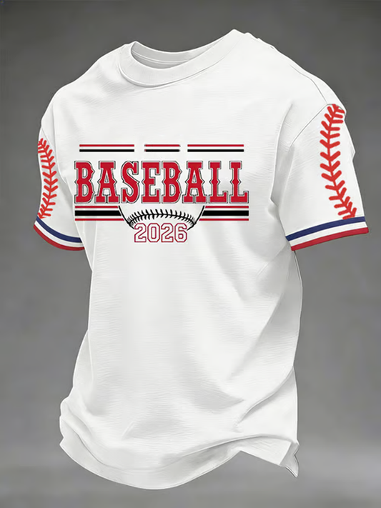 Men's Baseball Print short sleeves t-shirt