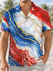 Men's Flag Art Print Casual Shirt
