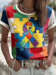 Women's Autism Acceptance Autism Awareness T-shirt