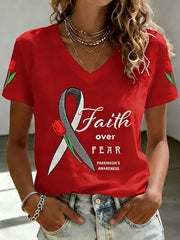 Women's Parkinson's Awareness Print T-shirt