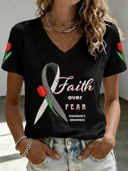 Women's Parkinson's Awareness Print T-shirt