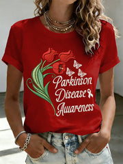 Women's Parkinson's Awareness Print T-shirt