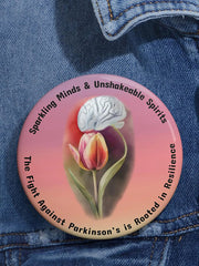 Unisex Parkinson's Awareness Print Pin-back Button