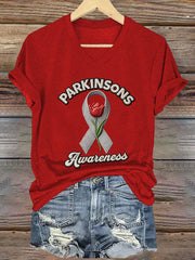 Women's Parkinson's Awareness Print T-Shirt