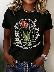 Women's Parkinson's Awareness Print T-Shirt