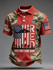 Men's Red Friday Print Casual Top