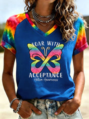Women's Autism Acceptance V-Neck T-shirt
