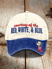 Unisex Courtesy of Red White And Blue Print Cap