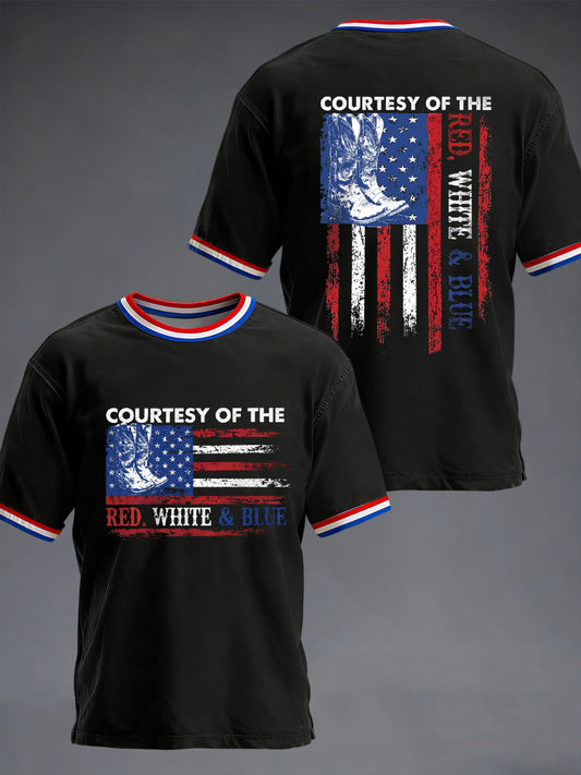 Men's Courtesy of Red White And Blue Short Sleeves T-shirt