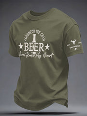 Men's Western Style Country Music Lover Combs Printed T-shirt