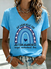 Women's We Wear Blue For Autism Awareness T-shirt